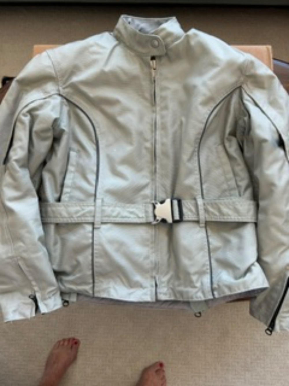 JOE ROCKET WOMEN'S GRAY NYLON MOTORCYCLE JACKET Great Condition SZ MED